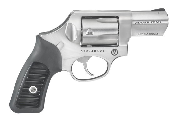 Ruger 5720 SP101  357 Mag 5rd 2.25" Satin Stainless Steel Barrel, Cylinder & Frame, Black Rubber Grip, Transfer Bar Safety, Concealed Hammer 70242