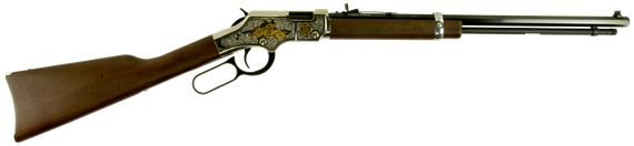 Henry H004SAT Golden Boy 2nd Amendment Tribute 22 Short,Long,LR 16 LR/21 Short 20" Nickel Plated American Walnut Right Hand 24347