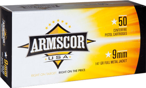 ARMSCOR 9MM LUGER 147GR FMJ50RD 20BX/CS SUBSONIC AFAC95 ARMSCOR 9MM LUGER 147GR FMJ50RD 20BX/CS SUBSONIC AFAC95