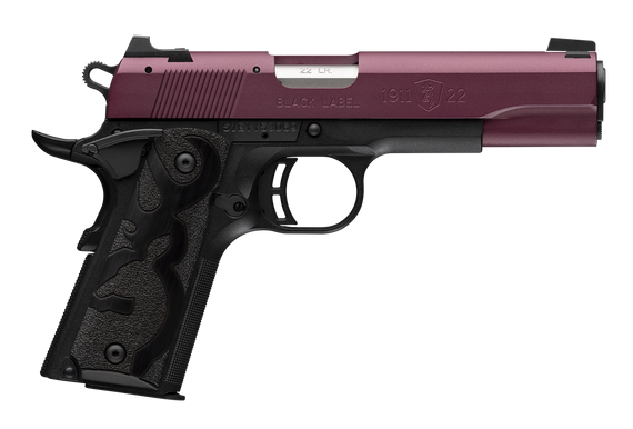 Browning 051061490 1911-22 Black Label Full Size Frame 22 LR 10+1 4.25" Matte Stainless Steel Barrel, Black Cherry Cerakote Serrated Steel Slide, Matte Black Polymer Frame w/Beavertail 162641