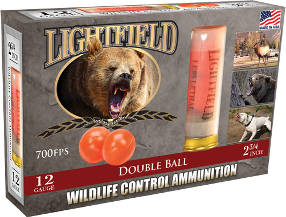 LIGHTFIELD 12GA 2.75" W/2RUBBER BALLS 5RD 10BX/CS ACWDB12