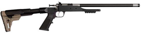 Keystone KSA2185 Precision 6061 22 LR Single Shot 16.12" Carbon Fiber Threaded Barrel, Black Anodized Picatinny Rail Aluminum Receiver, Black/FDE Adj Buffer Tube Style Butt Stock, Right Hand 167590