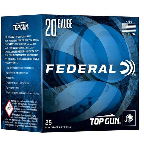 TOP GUN 20 GAUGE 2-3/4'' 7/8OZ #7.5 SHOT 1250 FPS 25/BOX 105001143