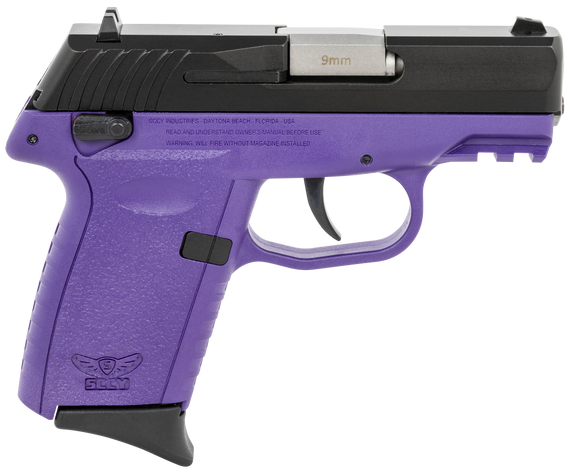 SCCY Industries CPX1CBPUG3 CPX-1 Gen3 9mm Luger 10+1 3.10" Purple Polymer w/Picatinny Rail Serrated Black Nitride SS Slide Purple Polymer Grip 144514