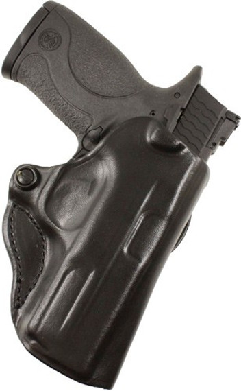 DESANTIS MINI SCABBARD HOLSTER</br>RH OWB LEATHER FOR GLOCK 42 BL 019BAY8Z0
