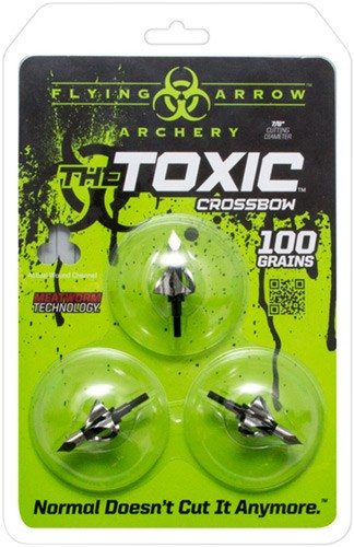 FLYING ARROW BROADHEAD TOXIC100GR X-BOW 7/8" CUT 3/PK T3100CB