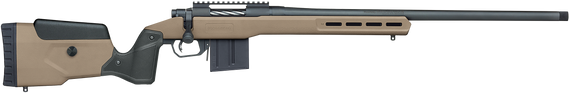 Mossberg 28148 Patriot LR Tactical 6.5 PRC 10+1 22" Matte Blued Threaded Bull Barrel, Matte Blued Picatinny Rail MDT Oryx Tactical M-LOK Flat Dark Earth Synthetic Stock, Right Hand 150453