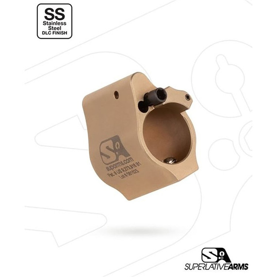 AR-15 SOLID SS ADJUSTABLE GAS BLOCK .750'' TAN 430109752
