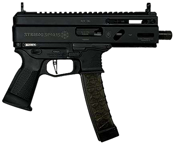 Grand Power 810091152836 Stribog SP9A35S 9mm Luger 30+1 8" Black Picatinny Rail Receiver, SB Tactical Brace, Black Polymer Grip 177399