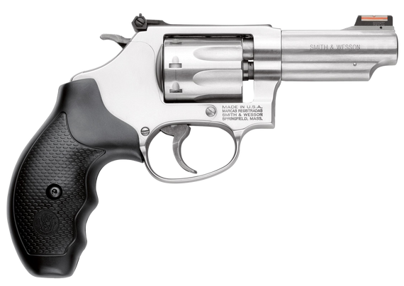 Smith & Wesson 162634 Model 63  22 LR 8 Shot 3" Stainless Steel Barrel, Satin Stainless Steel J-Frame, Hi-Viz Fiber Optic Red Front/Adjustable Rear Sight 61749