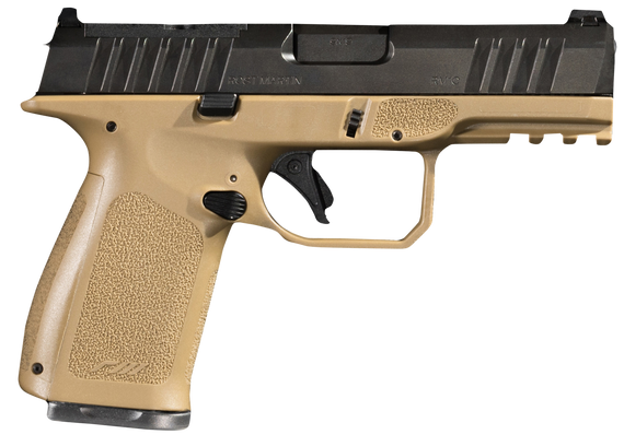 Rost Martin RM1CFDEOSP RM1C  9mm Luger 17+1 4" Black Match Grade Barrel, Black Tenifer Optic Ready/Serrated Steel Slide, Flat Dark Earth Polymer Frame w/Picatinny Rail, Textured Grip, Ambidextrous 159872