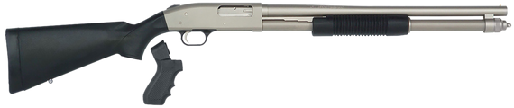 Mossberg 50299 590 Mariner 12 Gauge 8+1 3" 20" Cylinder Bore Barrel, Silver Marinecote Barrel/Receiver, Synthetic Stock, Includes Pistol Grip Conversion Kit 46273