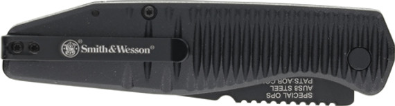 S&W KNIFE SPECIAL OPS PUSH BTNAUTO 3.4" FOLDER BLACK W/SFTY 1215357