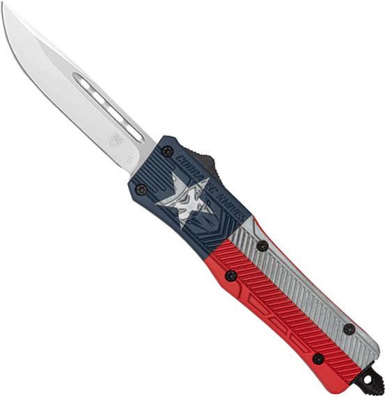 COBRATEC MEDIUM CTK1 OTF TEXASSTATE FLAG CRKTE 3" DROP POINT MTXCTK1MDNS