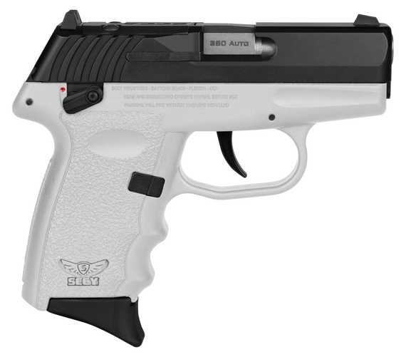 SCCY Industries CPX4CBWTRDRG3 CPX-4 RD 380 ACP 10+1 2.96" White Polymer/Serrated Black Nitride Stainless Steel Slide/Finger Grooved White Polymer Grip 144657