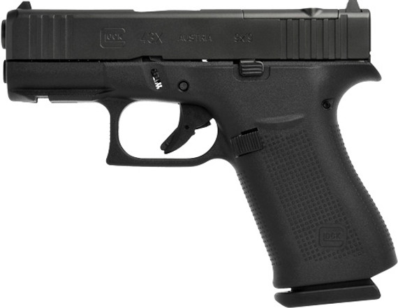 GLOCK 43X MOS 9MM LUGER FS 10SHOT BLACK FRONT RAILS GPX4350201FRMOS