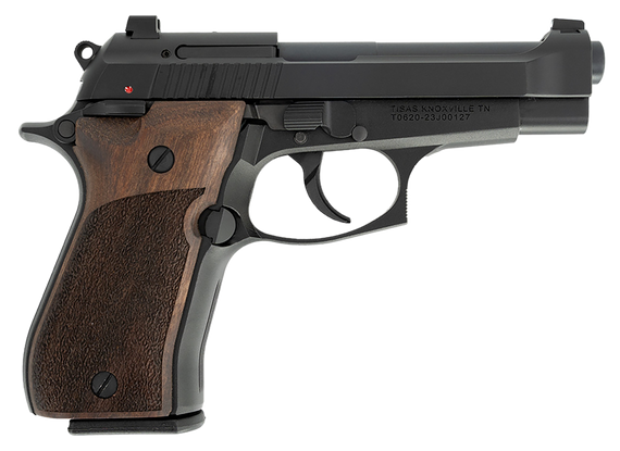 Tisas 11000103 Fatih  380 ACP 13+1 3.94" Black Steel Barrel, Black Cerakote Serrated Steel Slide, Black Cerakote Aluminum Frame w/Beavertail, Wood Grip, Ambidextrous Safety 160455