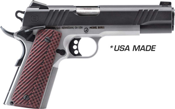 BERSA B1911 45ACP BLACK/SS5" BBL VZ GRIP W/ SIGHTS 8RD GB19117050BMBC BERSA B1911 45ACP BLACK/SS5" BBL VZ GRIP W/ SIGHTS 8RD GB19117050BMBC