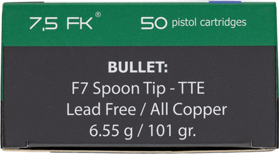FK BRNO 7.5 FK AMMO 101GRSPOON TIP 50RD 12BX CASE AFKAMMOF750