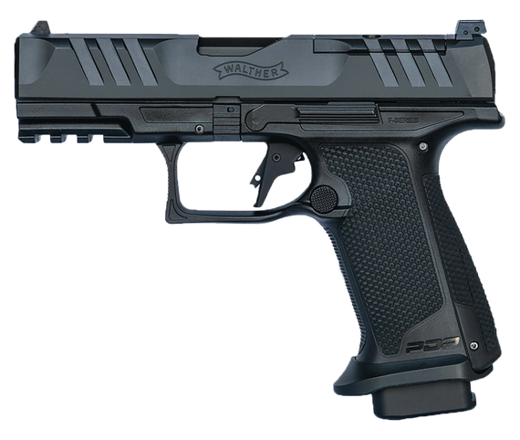 Walther Arms 4797067 PDP F-Series Pro E 9mm Luger 10+1 4" Black Steel Barrel, Black Optic Ready/Serrated Steel Slide, Black Polymer Frame w/Picatinny Rail, Interchangeable Backstrap Grip 179992