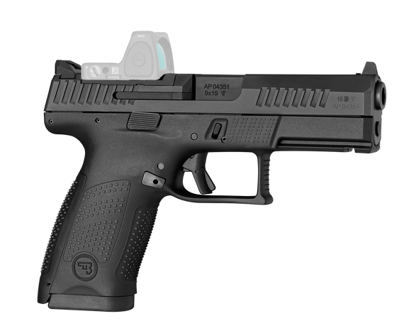 CZ-USA 01536 P-10 C  Compact Frame 9mm Luger 10+1 4.02" Black Carbon Steel Barrel, Black Nitride Optic Ready/Serrated Steel Slide, Black Polymer Frame w/Picatinny Rail, Interchangeable Backstrap Grip 162007