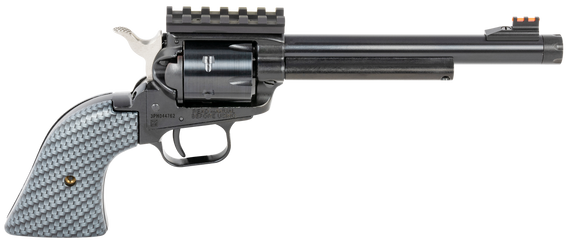 Heritage Mfg RR22B6TH Rough Rider Tactical Cowboy 22 LR 6 Shot 6.50" Black Steel/Threaded Barrel, Black Cylinder, Steel Frame w/Picatinny Rail, Carbon Fiber Grips 141391