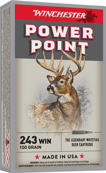 WINCHESTER SUPER-X 243 WIN100GR POWER POINT 20RD 10BX/CS AX2432