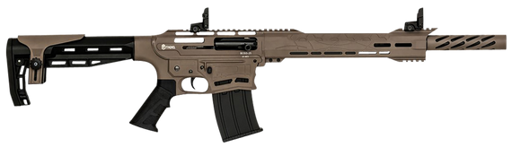 Citadel CBOSS2512FDE Boss25  12 Gauge Semi-Auto 3" 5+1 18.75" Black Steel Threaded Barrel, Flat Dark Earth Picatinny Rail Aluminum Receiver, Picatinny Handguards, Black Adj Cheek Riser Synthetic Stock 155445