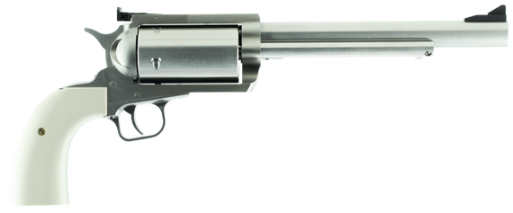 Magnum Research BFR45707B BFR Long Cylinder Extra Large 45-70 Gov 5 Shot 7.50" Brushed Stainless Steel Barrel, Cylinder & Frame, Bisley White Laminate Grip, Exposed Hammer 24771