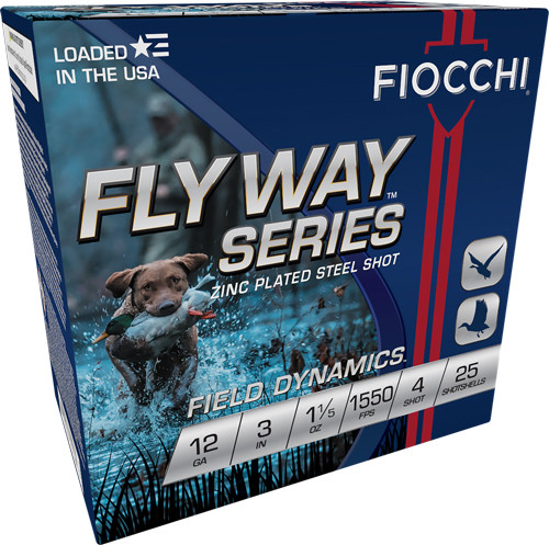 FIOCCHI FLYWAY 12GA 3" 1-1/5OZ#4 1550FPS 25RD 10BX/CS A123ST154