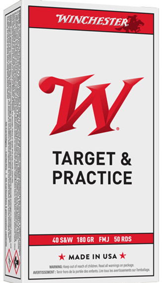 WINCHESTER USA 40 SW 180GR FMJTRUNCATED CONE 50RD 10BX/CS AQ4238