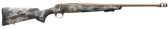 Browning 035582299 X-Bolt Mountain Pro Burnt Bronze SPR 6.8 Western 3+1 20" Fluted, Burnt Bronze Cerakote Barrel/Rec, Carbon Fiber Stock With Accent Graphics, Recoil Hawg Muzzle Brake 153031