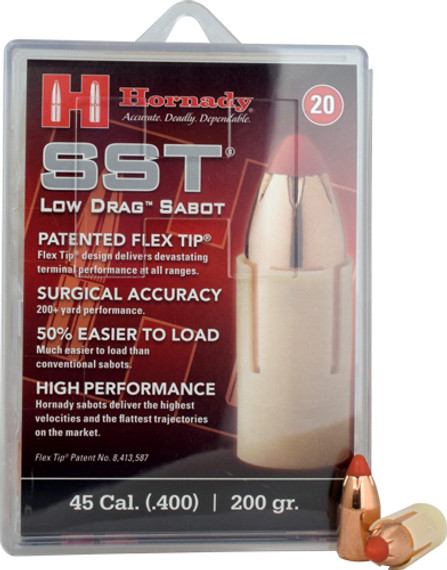 HORNADY .45CAL SABOTED BULLET.400 200GR SST 20CT 10BX/CS HDY67132