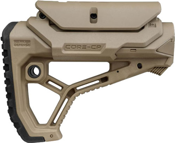 F.A.B. DEFENSE BUTTSTOCK AR-15/M4 FDE ADJ CHEEK PIECE FXGLCORECPT