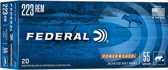 FEDERAL POWER-SHOK 223 REM55GR SP 20RD 10BX/CS A223AF