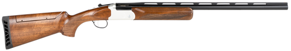 Stevens 23224 555 Compact Trap 12 Gauge 3" 1rd 26" Black Semi-Gloss Vent Rib Barrel, Silver Oiled Turkish Walnut Fixed Adjustable Comb Stock Ambidextrous Hand 119208