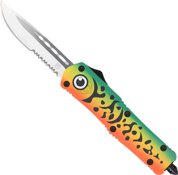 COBRATEC MEDIUM FS3 OTF GREENLURE 3" DROP POINT SERRATED SS MFLGNFS3DS