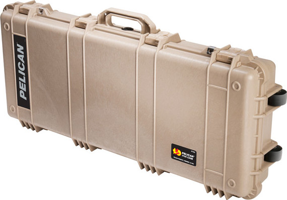 PELICAN 1700 CASE W/ WHEELS3 PC FOAM FITS 34" GUNS TAN 1700DT