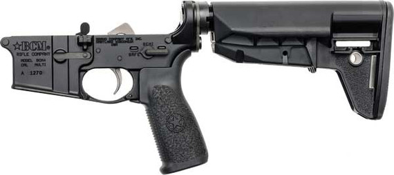 BCM LOWER GROUP AR-15 5.56MM</br>W/BCM MOD-2 SOPMOD BLACK GLRGSTKMOD2SPMD