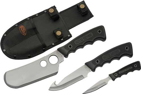 SZCO RITE EDGE 3PC SKINNINGSET W/BLACK RUBBER HNDL/SHEATH 211167