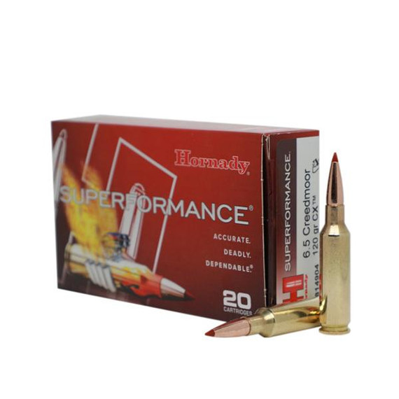 Hornady Superformance Rifle Ammunition 6.5 Creedmoor 120gr CX SPF 3050 fps 20/ct HO814904 Hornady Superformance Rifle Ammunition 6.5 Creedmoor 120gr CX SPF 3050 fps 20/ct HO814904
