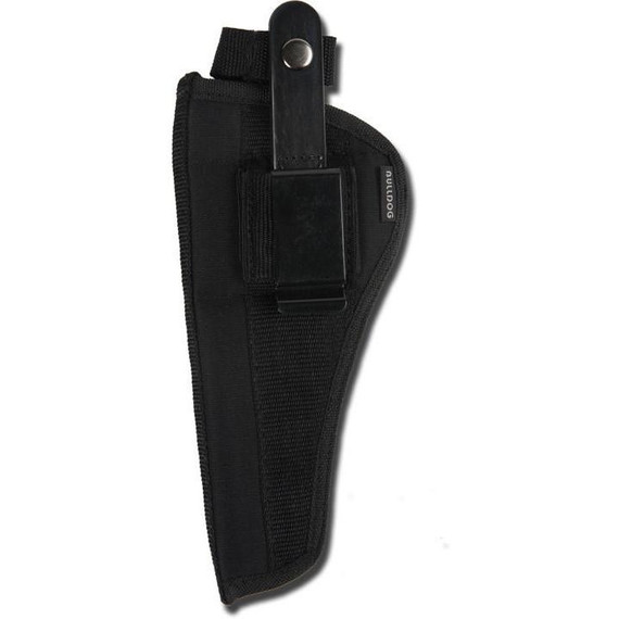 Bulldog Extreme Handgun Holster with Belt Loop and Clip for Large Frame Revolvers with 5-6" Barrels Black Ambi JZFSN23