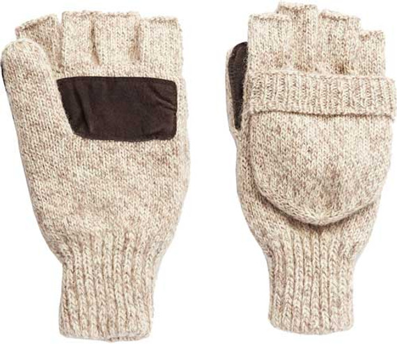 HOT SHOT BASICS RAGG WOOL POP-TOP MITTEN INSULATED OATMEAL 202381