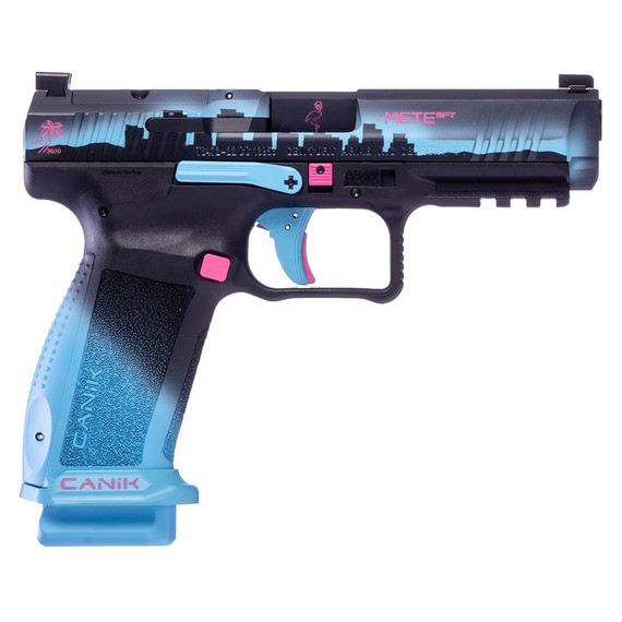 Century Arms Signature Series Canik METE SFT Miami Nights Black Handgun 9mm Luger 18&20rd Magazines 4.46" Barrel YCHG7609N