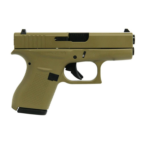 Glock 42 Custom "FDE" Subcompact Handgun .380 ACP 2/6rd Magazines 3.25" Barrel USA GLUI42502FDE