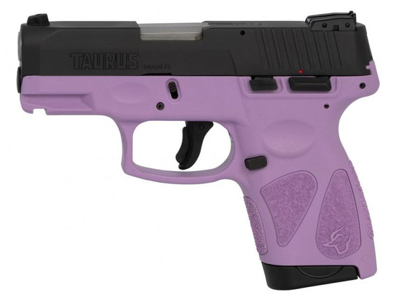 Taurus G2S Handgun 9mm Luger 7rd Magazines 3.2" Barrel Black Slide/Light Purple Grip TX1G2S931LP