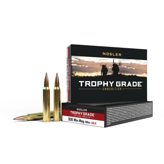 Nosler Trophy Grade Long Range Rifle Ammunition .300 Win Mag 190 gr ACB LR 20/Box NO60126