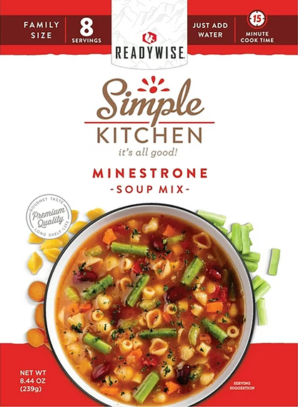 ReadyWise RWSK05065 Simple Kitchen Minestrone Soup 8 Servings Per Pouch, 6 Per Case 162869