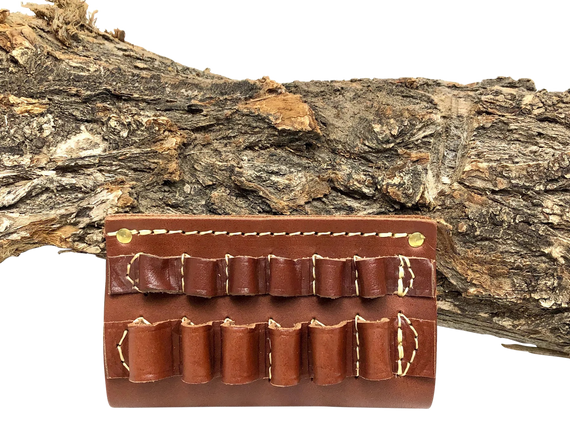 Hunter Company 0675 Cartridge Belt Slide  Chestnut Tan Leather 375 Cal 6rd 2" 149439