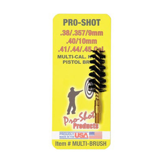 Pro-Shot Nylon Pistol Bore Brush with Brass Core .38-.45 Multibrush PXMULTIBRUSH